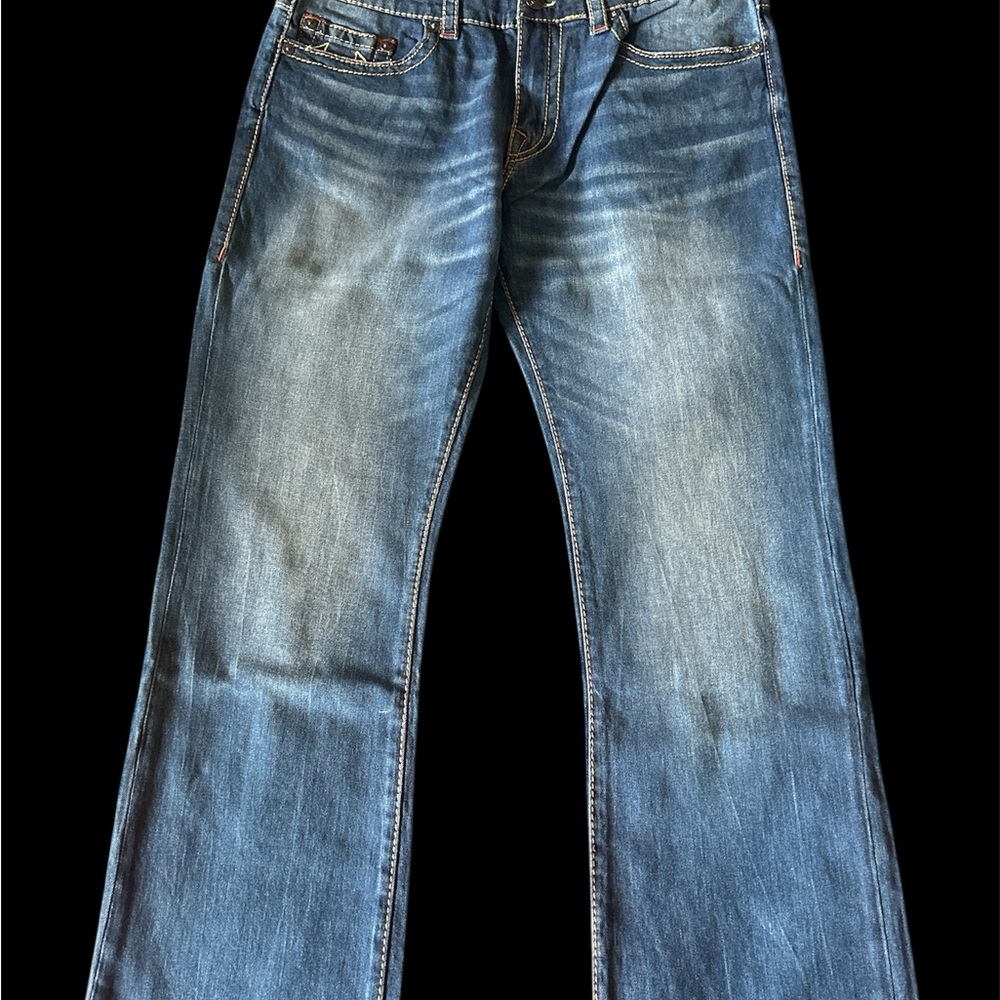 True Religion Men's Bootcut Blue Jeans